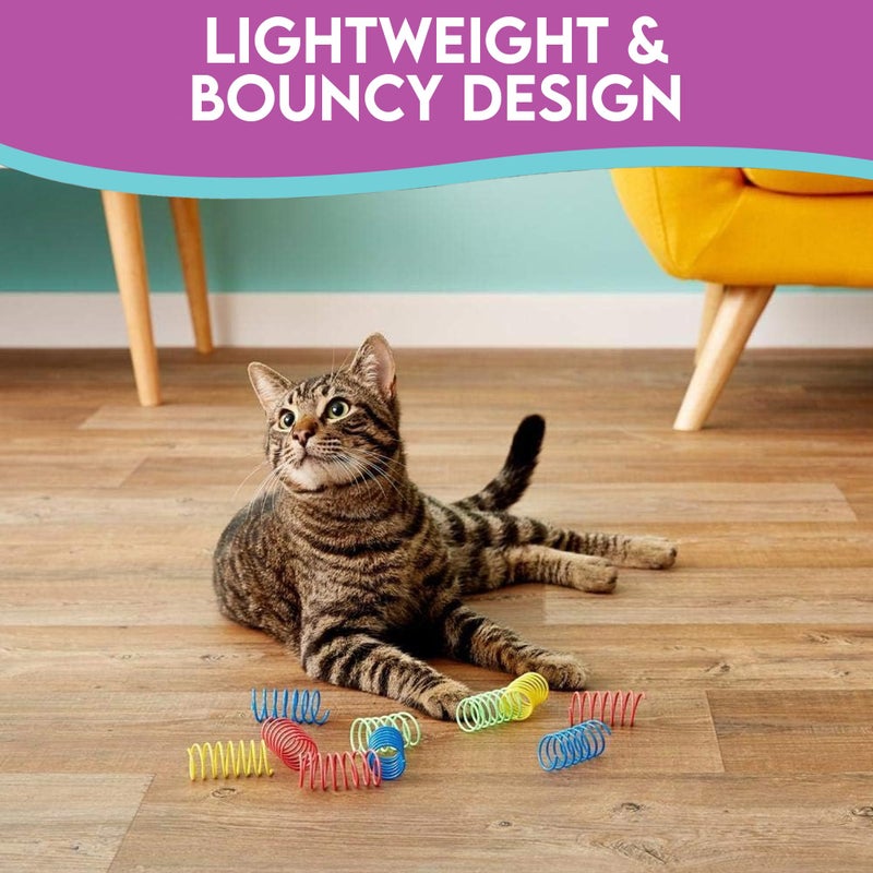 SPOT Colorful Springs Cat Toys â€“ 3" Bouncy Coils for Indoor Cats & Kittens to Swat, Chase & Bite, Safe Lightweight Plastic, Interactive Enrichment Toys, 10-Pack Multi-Color - Image 3